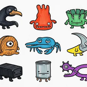 Nine cobbler tool creatures